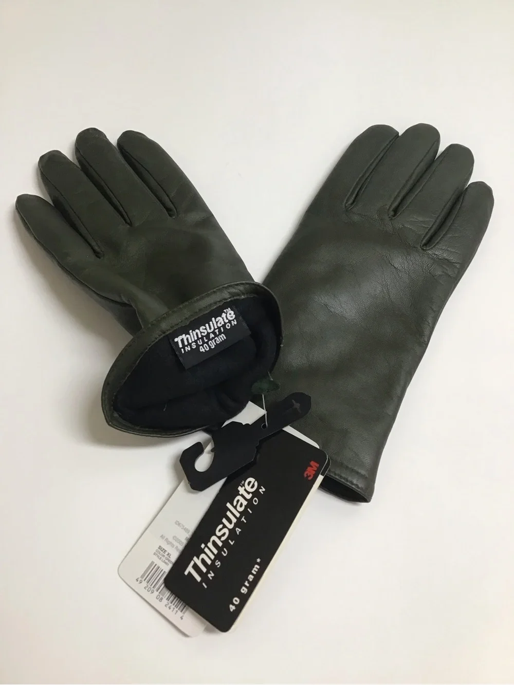 Thinsulate Green Leather Gloves Women XL Green 3M Insulated SOFT Classic Tag NEW
